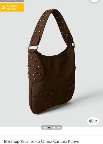 Blisshop Kahverengi Trok Detaylı Süet Omuz Çantası - Görsel 2