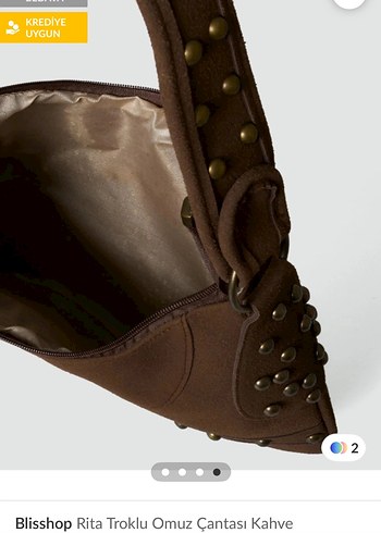 Blisshop Kahverengi Trok Detaylı Süet Omuz Çantası - Görsel 4