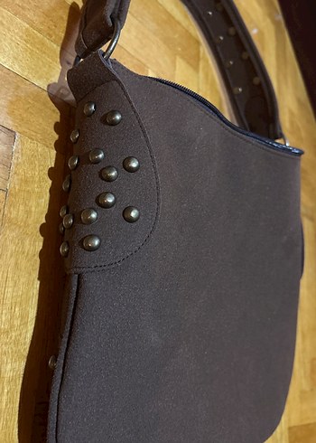 Blisshop Kahverengi Trok Detaylı Süet Omuz Çantası - Görsel 8
