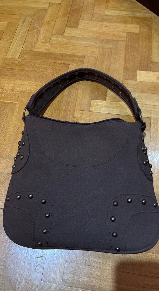 Blisshop Kahverengi Trok Detaylı Süet Omuz Çantası - Görsel 5