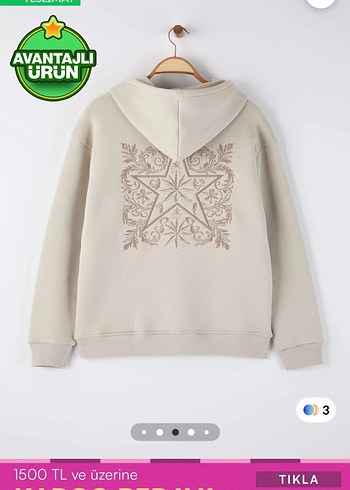 Trendyolmilla Man Tas Oversize/Sirti Nakis Detayli Kapüsonlu - Görsel 5