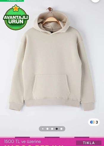 Trendyolmilla Man Tas Oversize/Sirti Nakis Detayli Kapüsonlu - Görsel 4