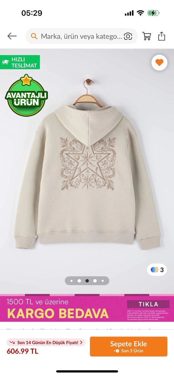 Trendyolmilla Man Tas Oversize/Sirti Nakis Detayli Kapüsonlu - Görsel 5