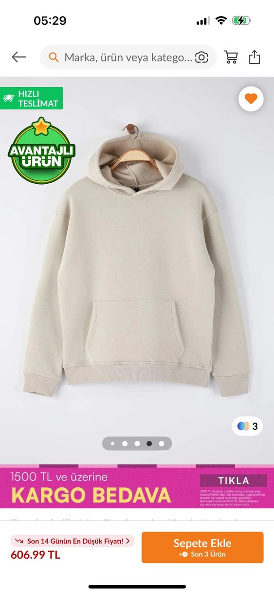 Trendyolmilla Man Tas Oversize/Sirti Nakis Detayli Kapüsonlu - Görsel 4