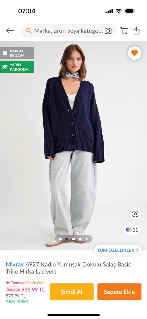 Mixray6927 Kadin Yumusak Dokulu Salas Basic Triko Hirka Lacivert - Görsel 2