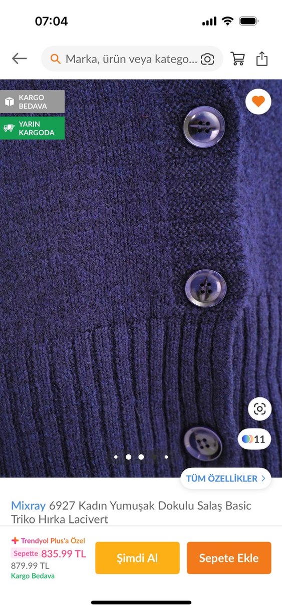 Mixray6927 Kadin Yumusak Dokulu Salas Basic Triko Hirka Lacivert - Görsel 4