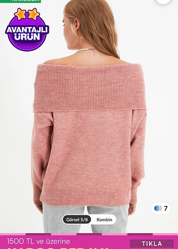 Trendyolmilla Gül Kurusu Yumusak Dokulu Carmen
Yaka Triko Kazak - Görsel 3