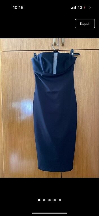 Siyah strapless elbise