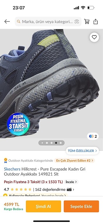 37 Beden mavi Renk Skechers Hillcrest - Pure Escapade Kadin