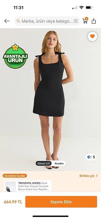 Trendyolmilla Siyah A Kesim Fiyonklu Mini Dokuma Elbise TWOSS25E