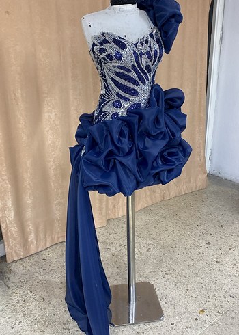 Kısa lacivert abiye İzmir - Görsel 5