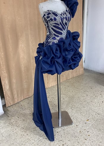 Kısa lacivert abiye İzmir - Görsel 4