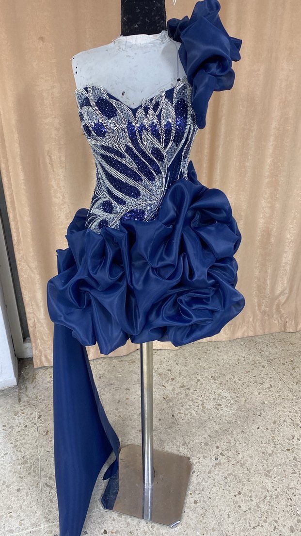 Kısa lacivert abiye İzmir - Görsel 3