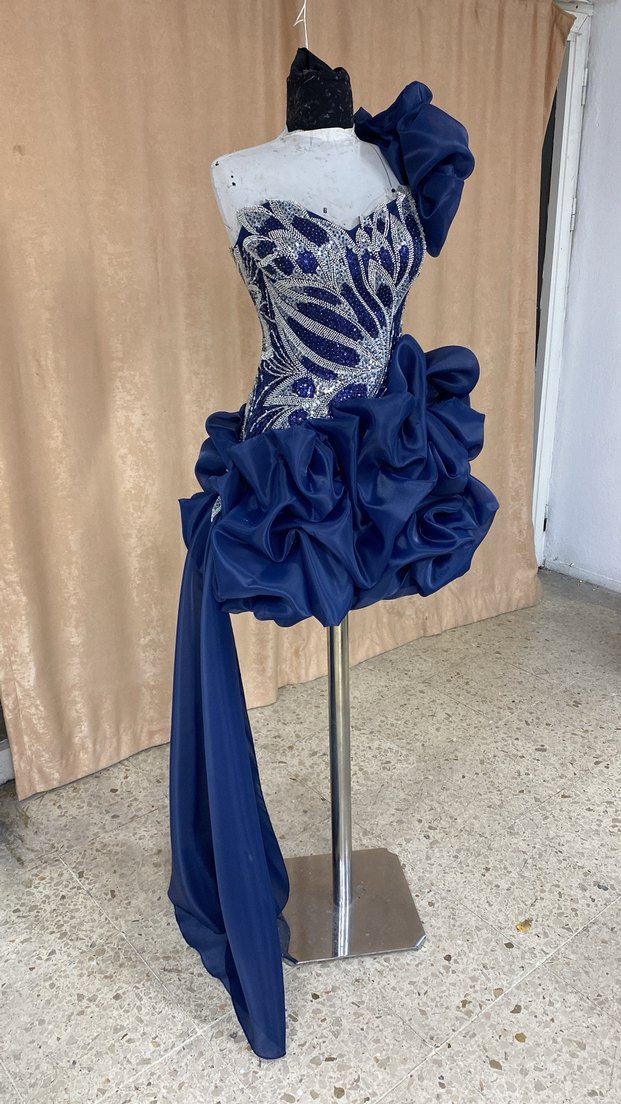 Kısa lacivert abiye İzmir - Görsel 5