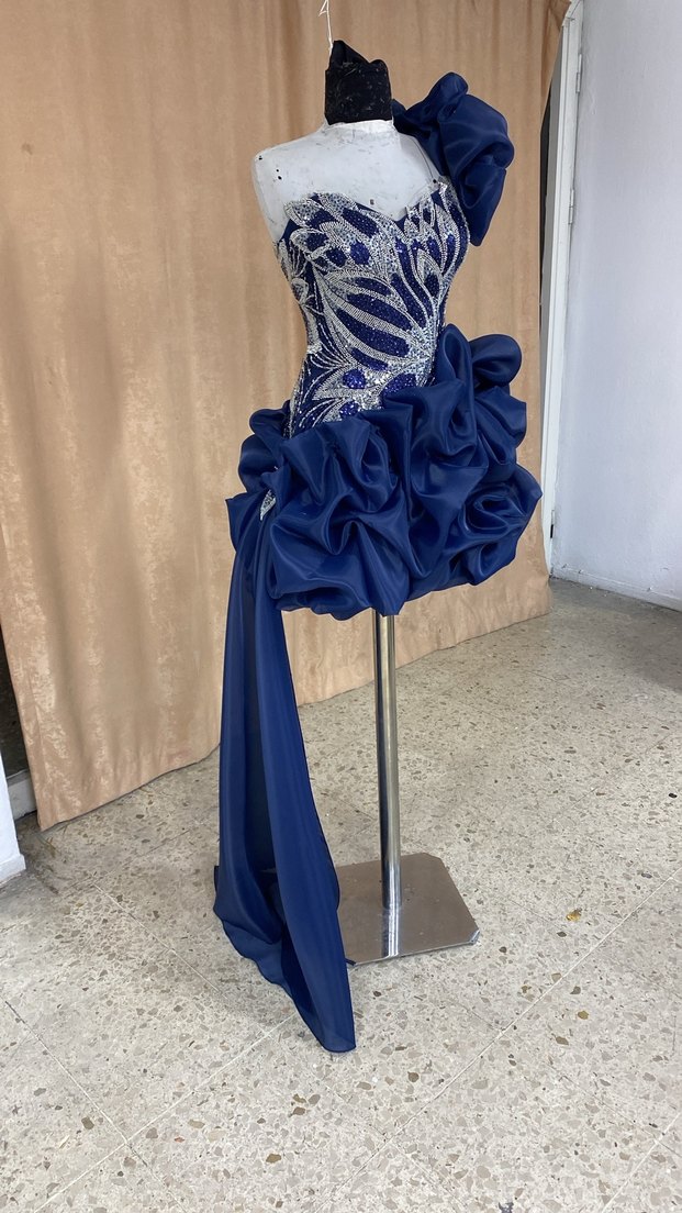 Kısa lacivert abiye İzmir - Görsel 4