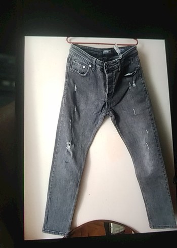 Gri Regular Fit Erkek Kot Pantolon Zara Beden 42