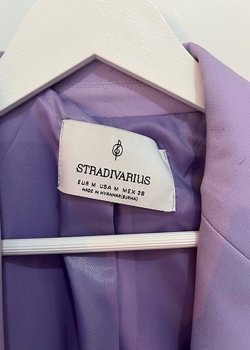 Düğmeli Mor Midi Kadın Blazer Ceket - Görsel 3