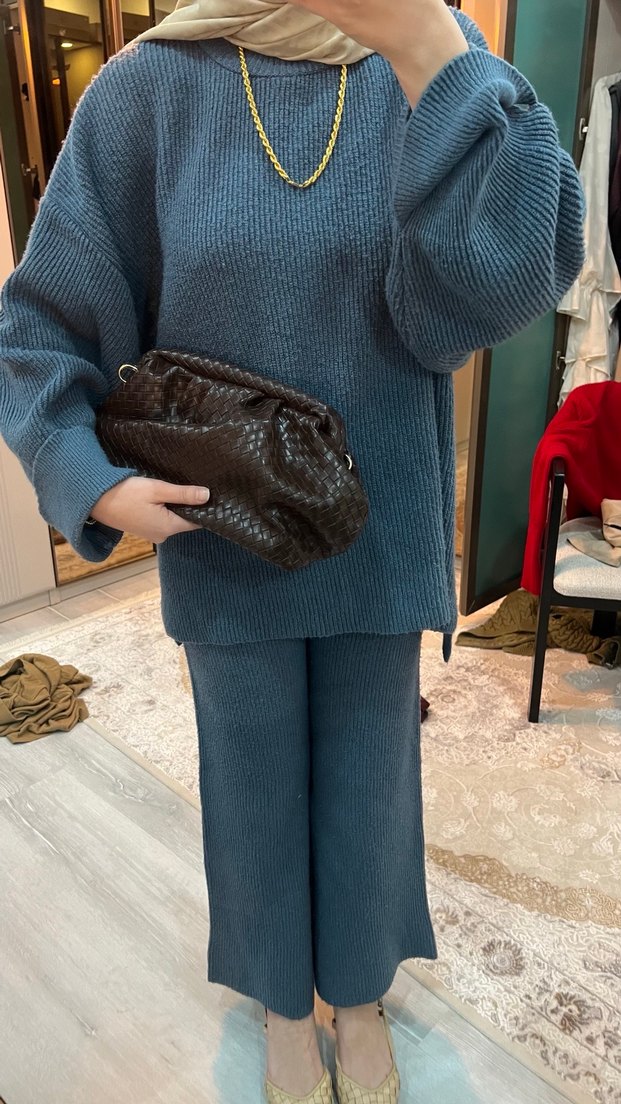 Kadın Örme Denim Takım - Görsel 3