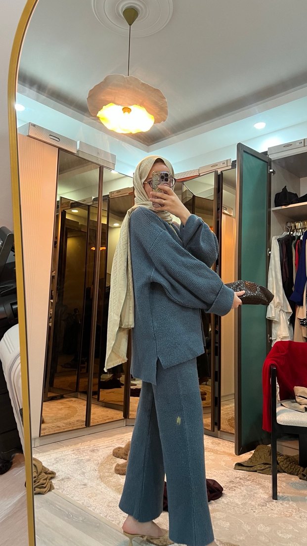 Kadın Örme Denim Takım - Görsel 2