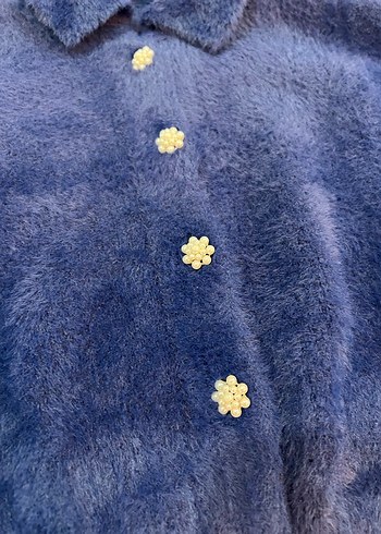 Mavi Düğmeli Kadın Hırka - Görsel 5