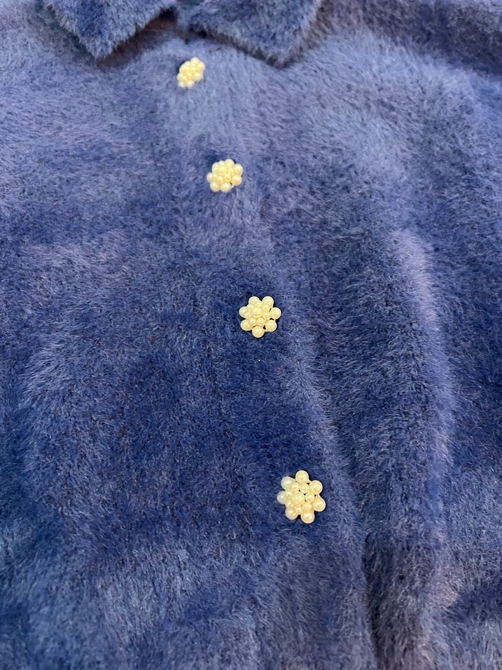 Mavi Düğmeli Kadın Hırka - Görsel 5