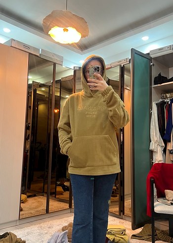 Kadın Kahverengi Kapüşonlu Rahat Sweatshirt - Görsel 2