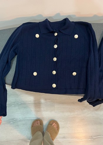 Kemerli Lacivert Kamuflaj Desenli Uzun Kadın Takım - Görsel 6