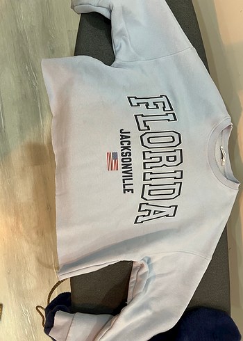 Mavi Baskılı Kadın Sweatshirt - Görsel 4