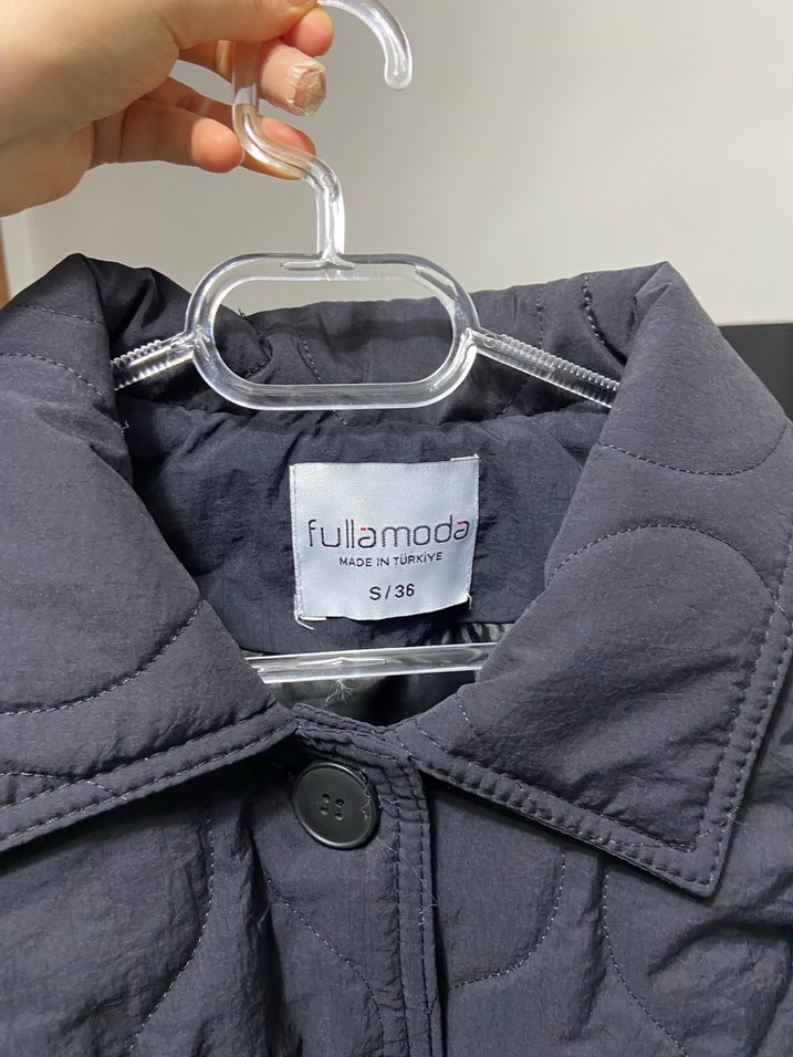 Düğmeli Kadın siyah  Mont - Görsel 3