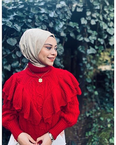 Kırmızı vintage kazak