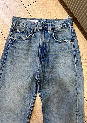 xs Beden Düz Kesim Midi Denim Kadın Kot Pantolon