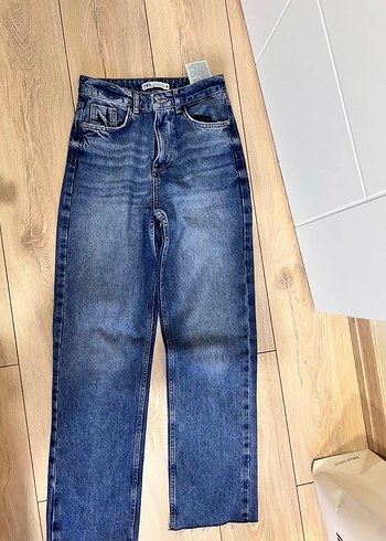 Kadın Mavi Denim Normal Boy Rahat Kesim Jean