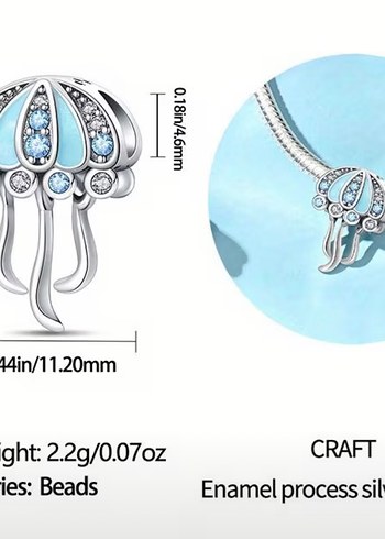 Mavi Boncuklu Denizanası Kadın Charm - Görsel 4