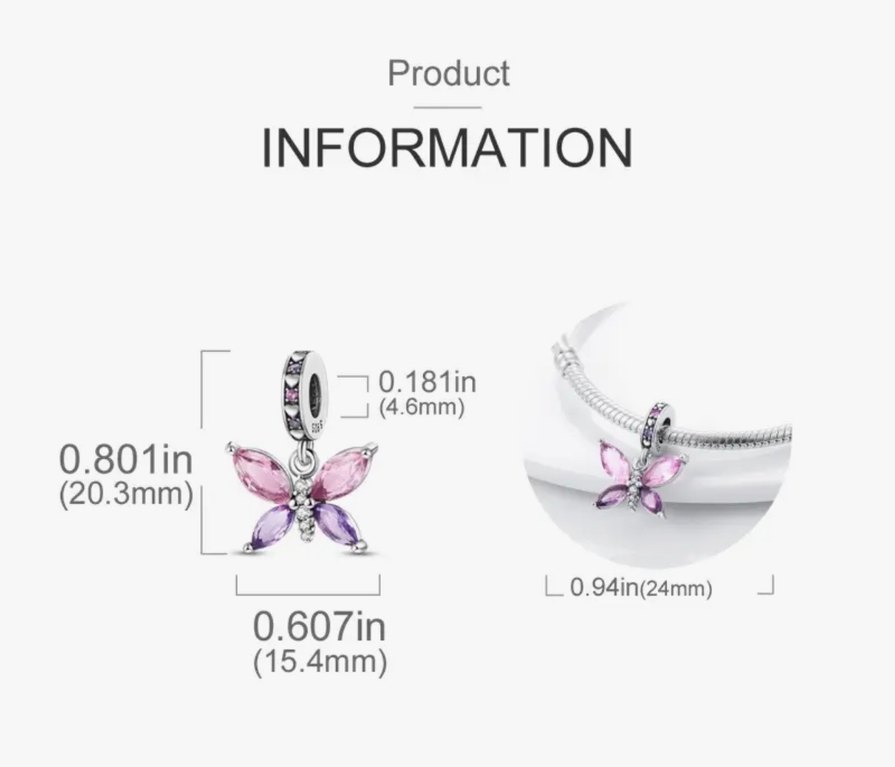 TAŞLI KELEBEK CHARM - Görsel 5