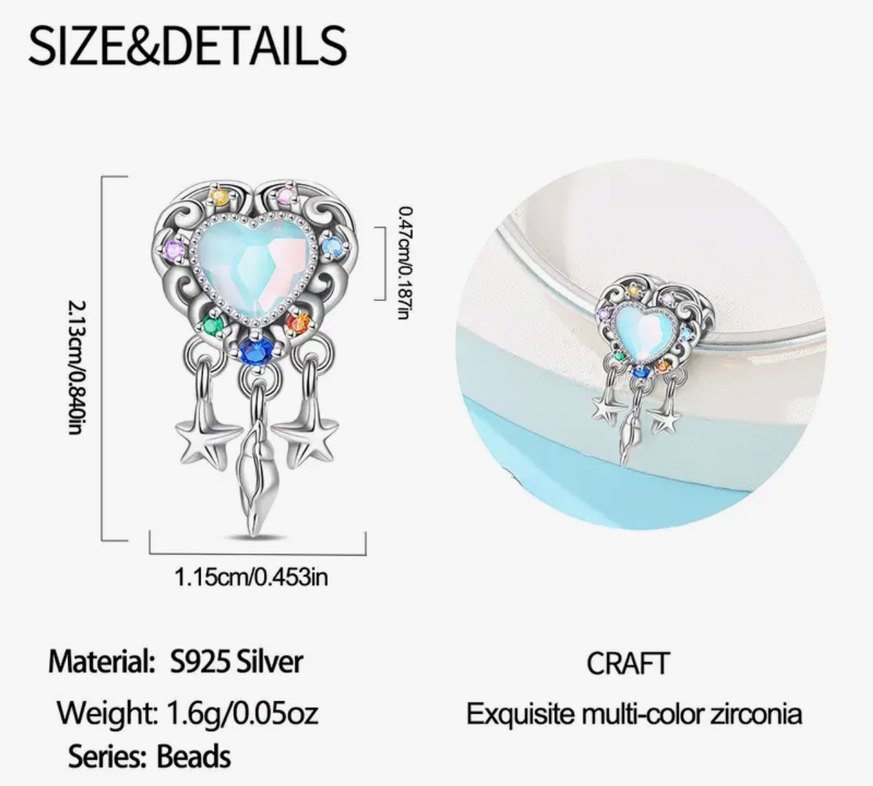 TAŞLI KALP CHARM - Görsel 4