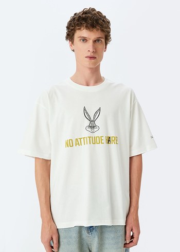 Koton BUGS BUNNY BASKILI OVERSİZE TİŞÖRT