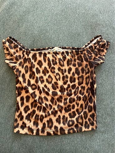 Leopar desenli crop