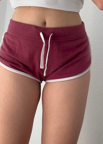 Bordo Kadın Mini Şort