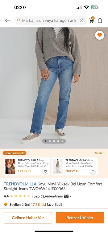 34 Beden lacivert Renk Koyu jean