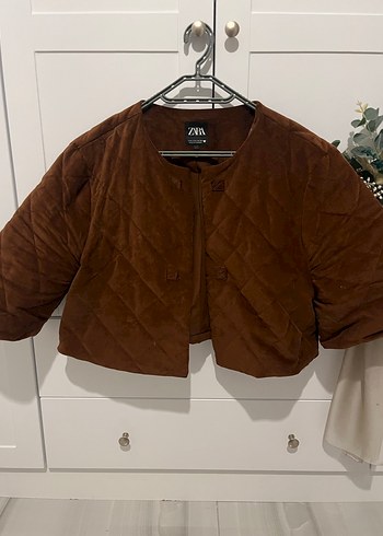 Zara Kahverengi Kadın Süet Ceket