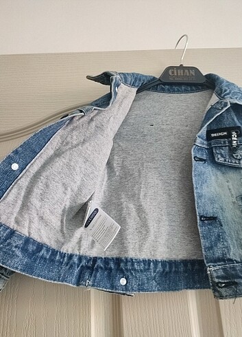 4 Yaş Beden mavi Renk Unisex kot ceket