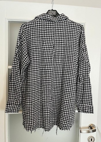 Gri Ekoseli Uzun Kollu Kadın Gömlek - Görsel 2