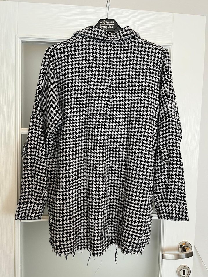 Gri Ekoseli Uzun Kollu Kadın Gömlek - Görsel 2