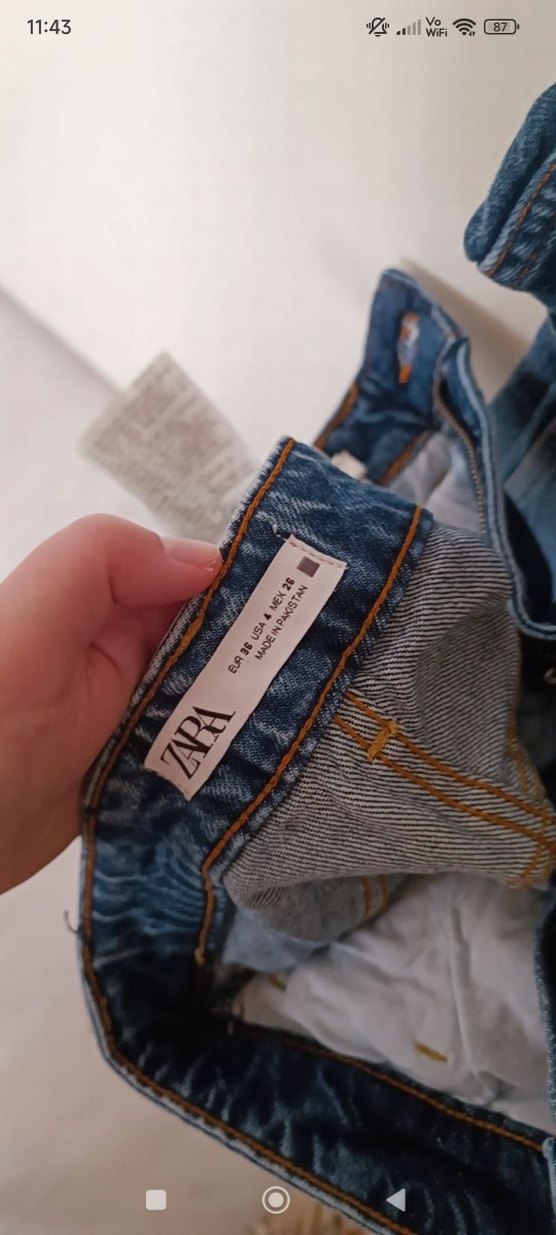 Kadın Lacivert Baskılı Midi Kot Pantolon - Görsel 3