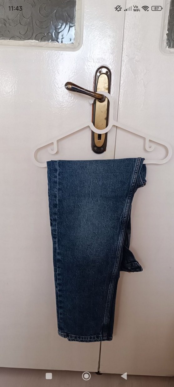 Kadın Lacivert Baskılı Midi Kot Pantolon - Görsel 2