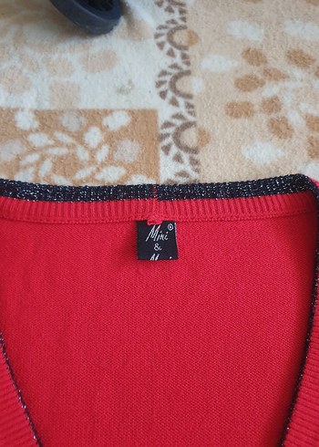 Düğmeli Kırmızı Triko Kadın Hırka - Görsel 2