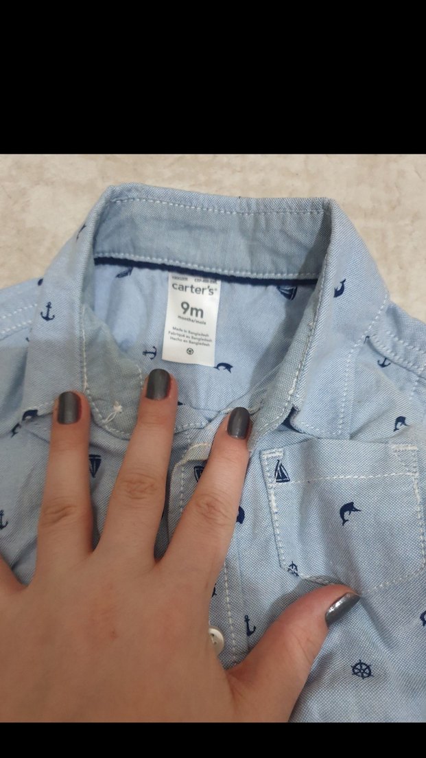 Mavi Bebek Erkek Denim Gömlek ve Şort Takım - Görsel 2