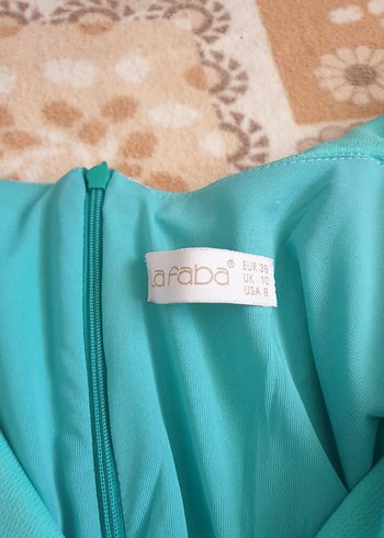 Turkuaz V Yakalı Midi  Elbisesi - Görsel 2