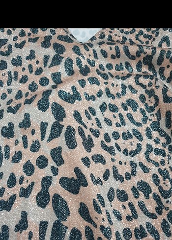 Leopar Desenli Dantel Detaylı İnce Askılı body - Görsel 2