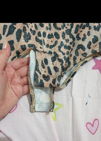 Leopar Desenli Dantel Detaylı İnce Askılı body - Görsel 3